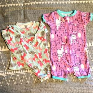 2 pairs of 12 no. Cat pajamas